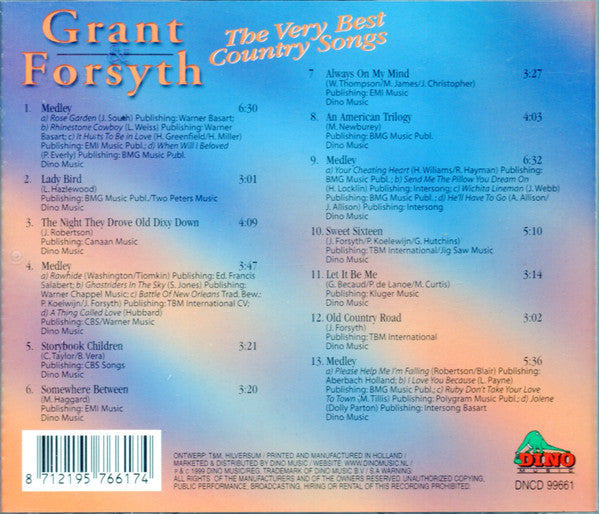 Grant & Forsyth : The Very Best Country Songs (CD, Comp)