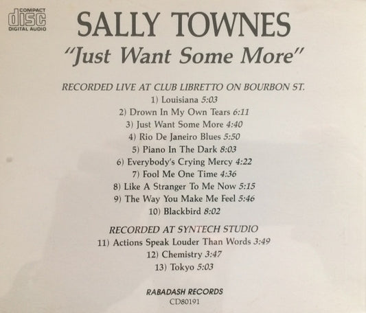 Sally Townes : Just Want Some More (CD, Album)