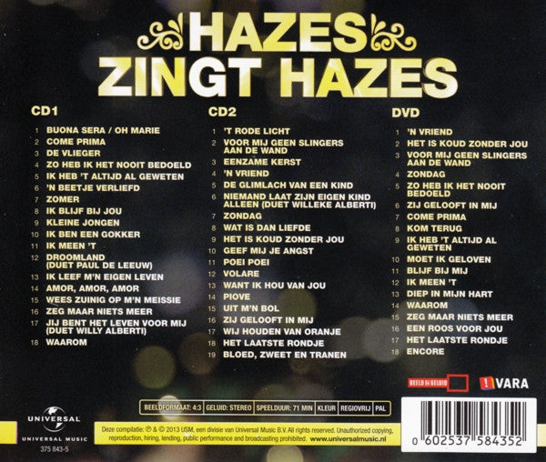 André Hazes : Hazes Zingt Hazes (2xCD, Comp + DVD-V, Album, PAL)