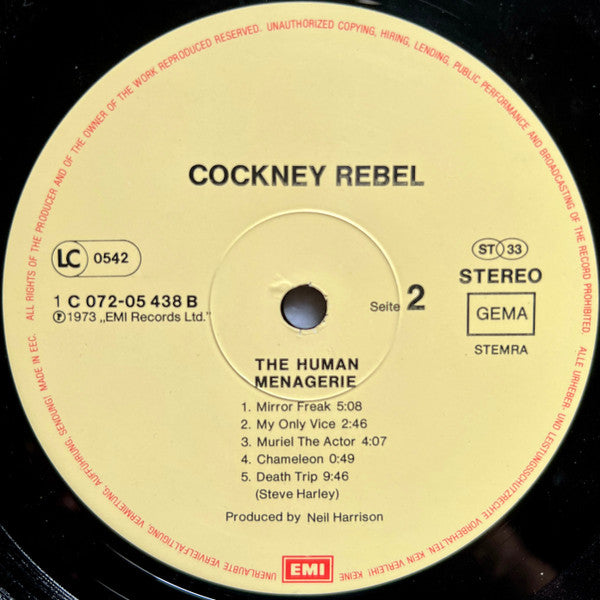 Cockney Rebel : The Human Menagerie (LP, RP)