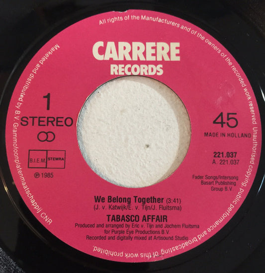 Tabasco Affair : We Belong Together (7", Single)