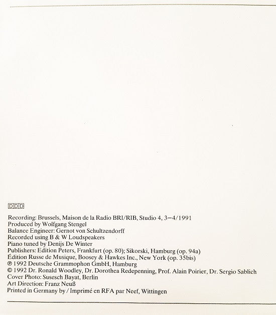 Sergei Prokofiev, Gidon Kremer, Martha Argerich : Violinsonaten · 5 Melodien (CD, Album)