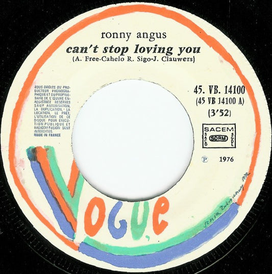 Ronny Angus : Can't Stop Loving You / Jim (7", Single)