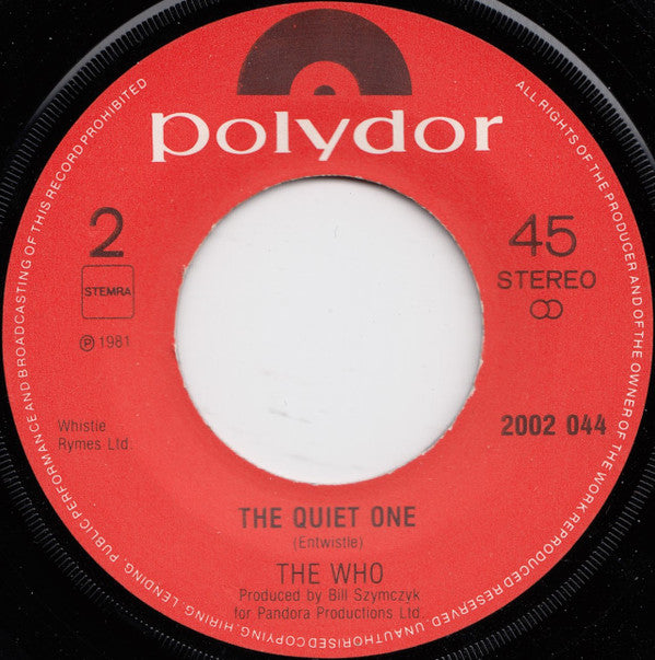 The Who : You Better You Bet (7", Single)