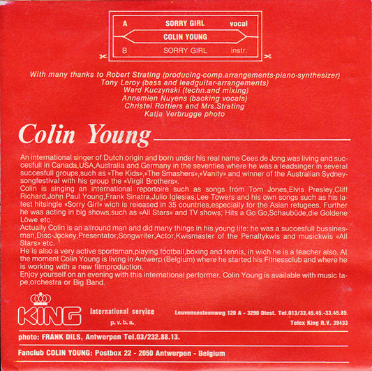 Colin Young (4) : Sorry Girl (7", Single)