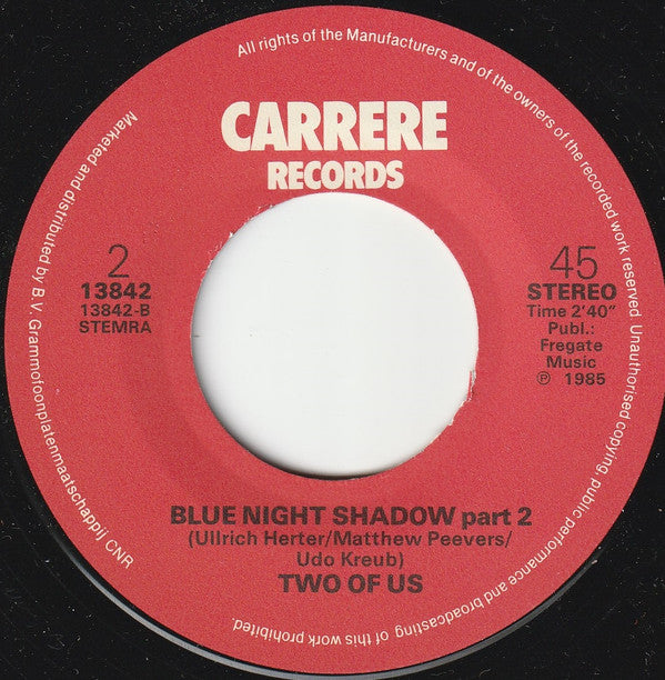 Two Of Us : Blue Night Shadow (7", Single)