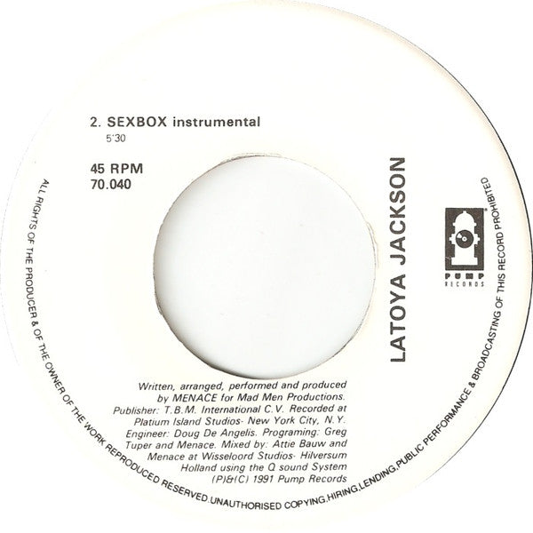 La Toya Jackson : Sexbox (7", Single)