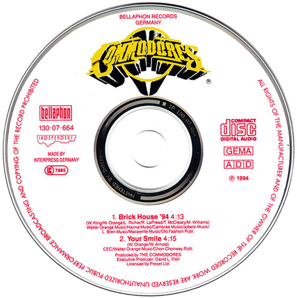 Commodores : Brick House '94 (CD, Maxi)