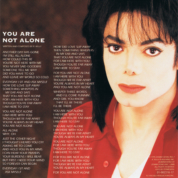 Michael Jackson : You Are Not Alone (CD, Single, Car)