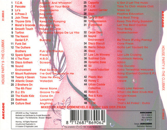 Various : House Party 9 (The Clubmix) (CD, Mixed)