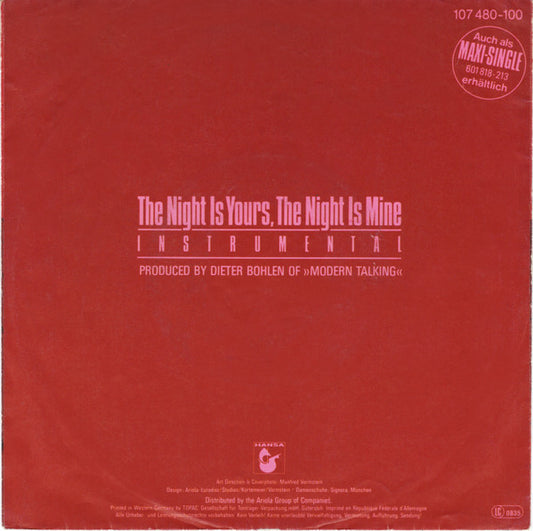 Ryan Simmons : The Night Is Yours, The Night Is Mine (7", Single)