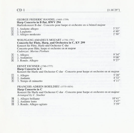 Georg Friedrich Händel • Wolfgang Amadeus Mozart • Ernst Eichner • François-Adrien Boieldieu • Heitor Villa-Lobos • Mario Castelnuovo-Tedesco • Joaquín Rodrigo, Various : Favourite Harp Concertos (2xCD, Comp, RM)