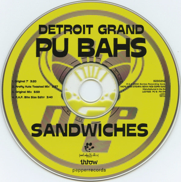 Detroit Grand Pubahs : Sandwiches (CD, Single)