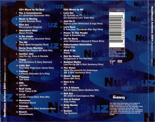 BK & Ed Real : HardHouse Anthems 2001 (2xCD, Mixed)