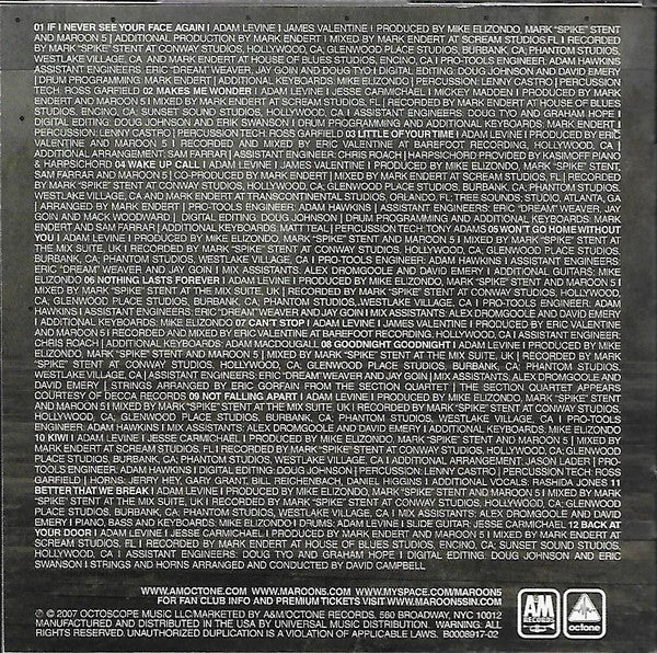 Maroon 5 : It Won't Be Soon Before Long (CD, Album, EDC)