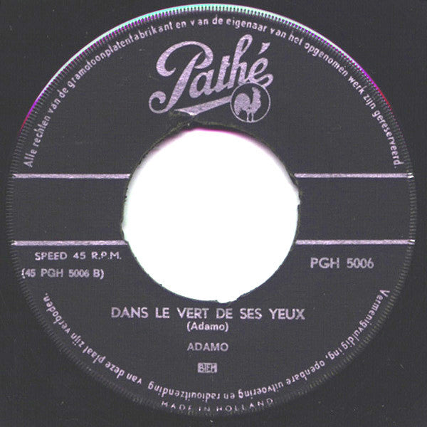 Adamo : Vous Permettez, Monsieur? / Dans Le Vert De Ses Yeux (7", Single, 4-p)