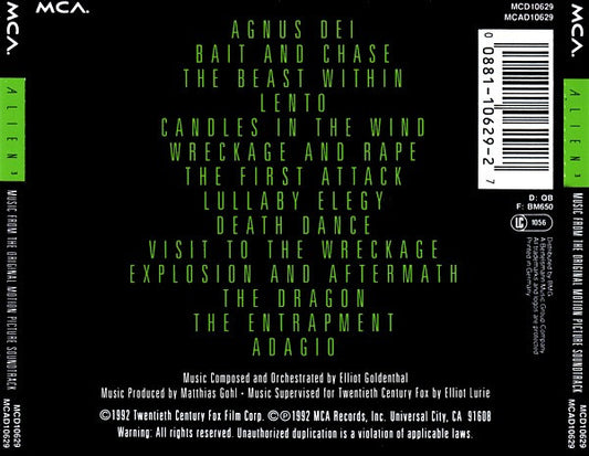 Elliot Goldenthal : Alien³ (Music From The Original Motion Picture Soundtrack) (CD, Album)