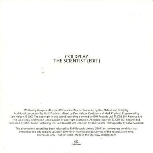 Coldplay : The Scientist (CD, Single, Promo)
