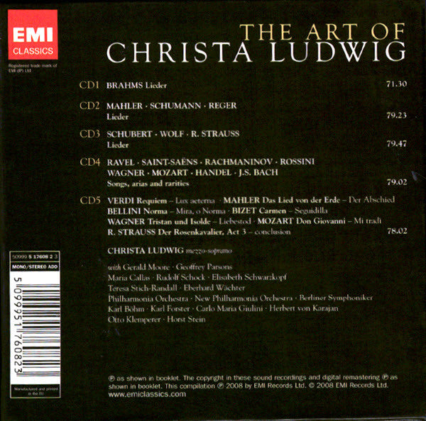 Christa Ludwig : The Art of Christa Ludwig (5xCD, Comp, Ltd, RM + Box)