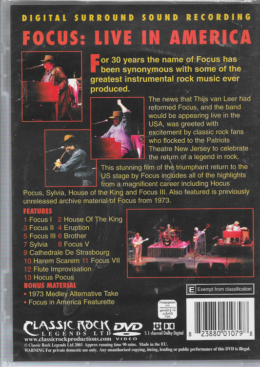 Focus (2) : Live In America (DVD-V)