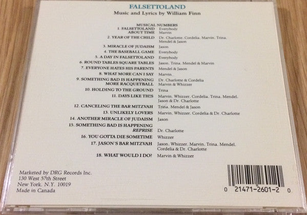 William Finn, James Lapine : Falsettoland (Original Cast) (CD, Album, RE)