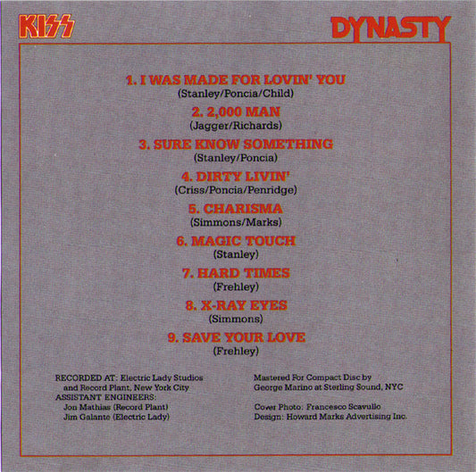 Kiss : Dynasty (CD, Album, RE)