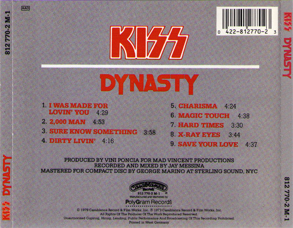 Kiss : Dynasty (CD, Album, RE)