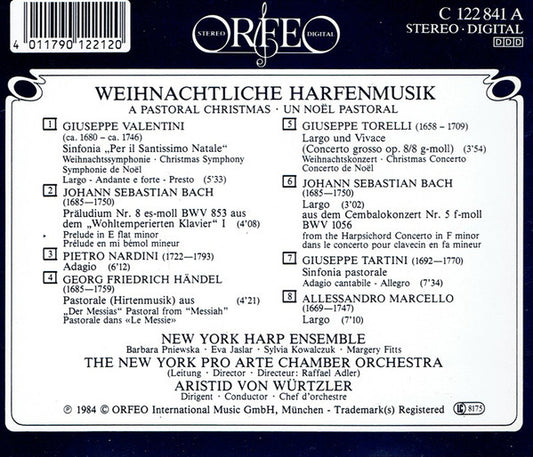 New York Harp Ensemble, The New York Pro Arte Chamber Orchestra : Weihnachtliche Harfenmusik (CD)