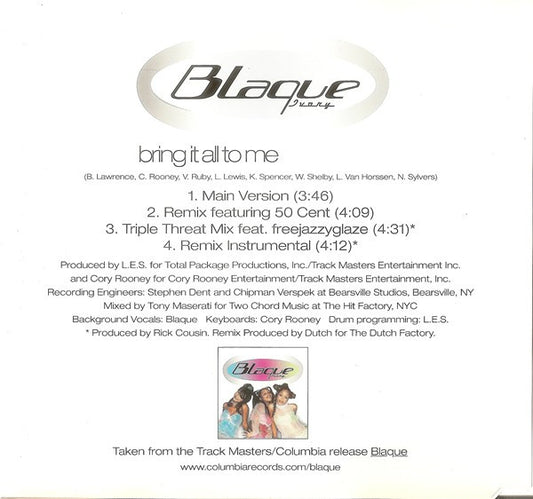 Blaque (2) : Bring It All To Me (CD, Maxi)