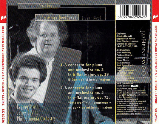 Yevgeny Kissin | Ludwig van Beethoven | Philharmonia Orchestra | James Levine (2) : Piano Concertos Nos. 2 & 5 (CD, Comp)