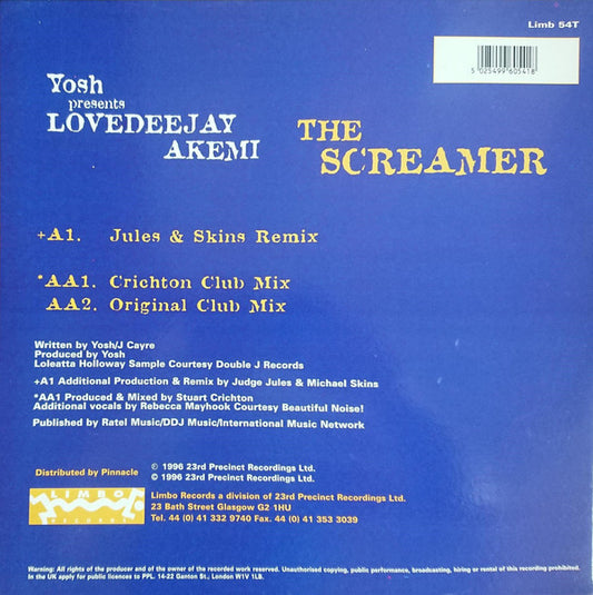 Yosh Presents Lovedeejay Akemi : The Screamer (12")