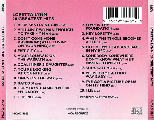 Loretta Lynn : 20 Greatest Hits (CD, Comp, RE)