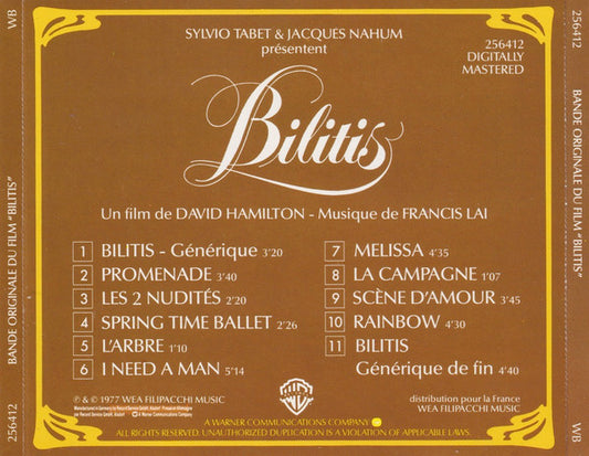 Francis Lai : Bande Originale Du Film Bilitis (CD, Album, RE)