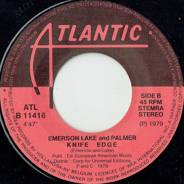 Emerson, Lake & Palmer : In Concert (Peter Gunn / Knife Edge) (7", Single)