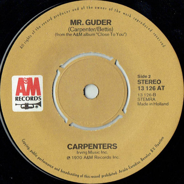 Carpenters : Jambalaya (On The Bayou) (7", Single)