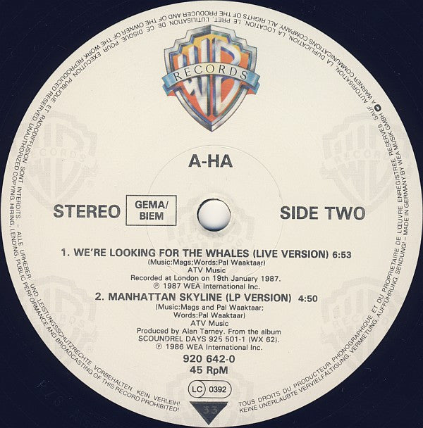 a-ha : Manhattan Skyline (Extended Remix) (12", Single)