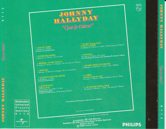 Johnny Hallyday : Que Je T'Aime (CD, Comp, RE)