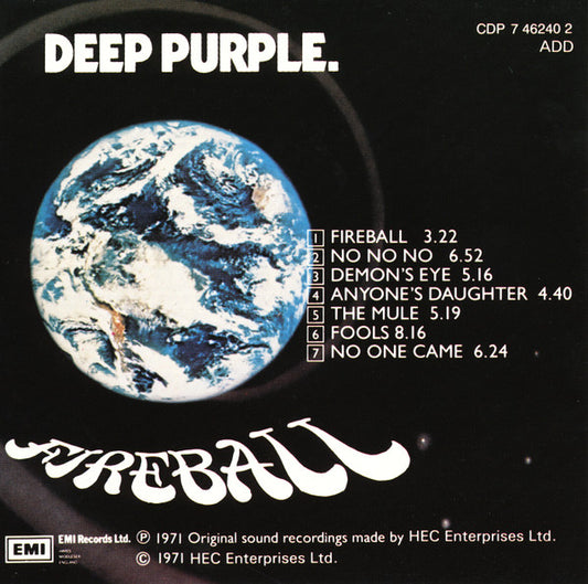 Deep Purple : Fireball (CD, Album, RP)