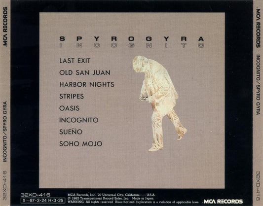 Spyro Gyra : Incognito (CD, Album)