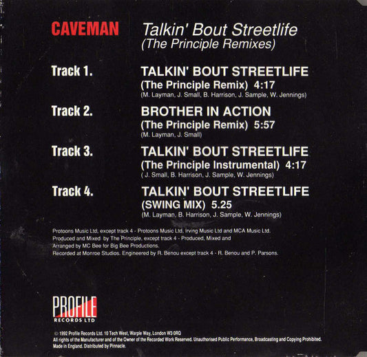 Caveman : Talkin' Bout Streetlife (The Principle Remixes) (CD, Maxi)