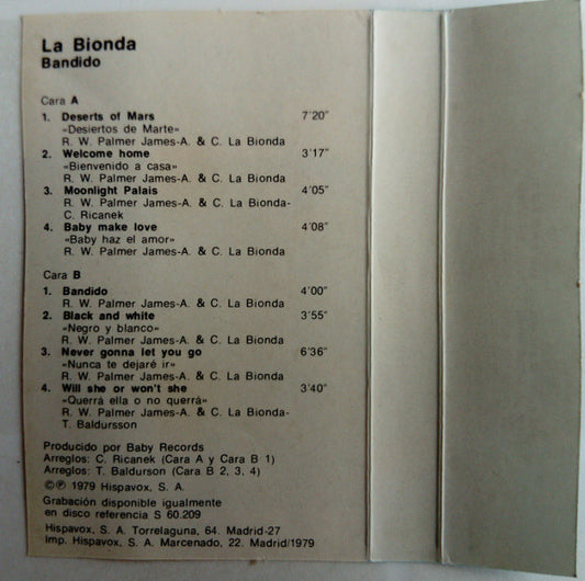 La Bionda : Bandido (Cass, Album)