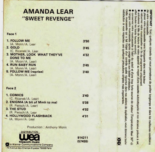 Amanda Lear : Sweet Revenge (Cass, Album, Moo)