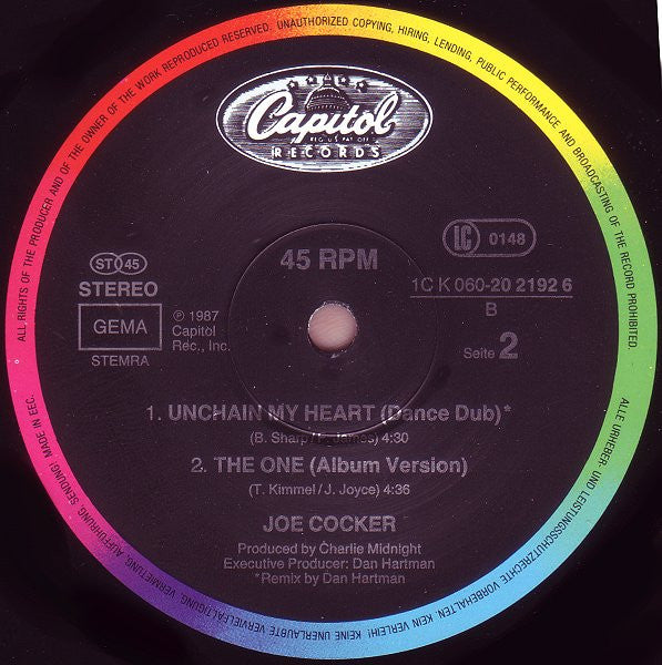 Joe Cocker : Unchain My Heart (Special Dance Mix) (12", Maxi)
