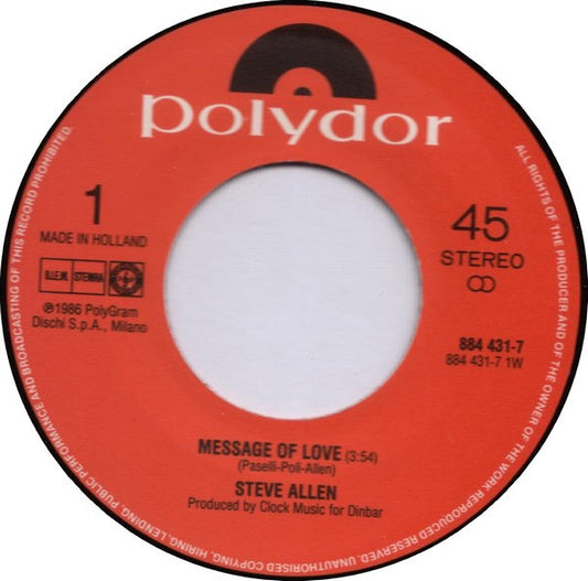Steve Allen : Message Of Love (7", Single)