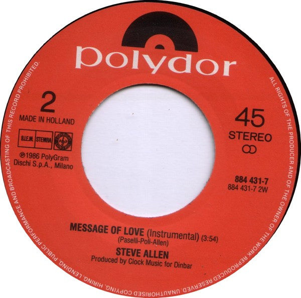Steve Allen : Message Of Love (7", Single)