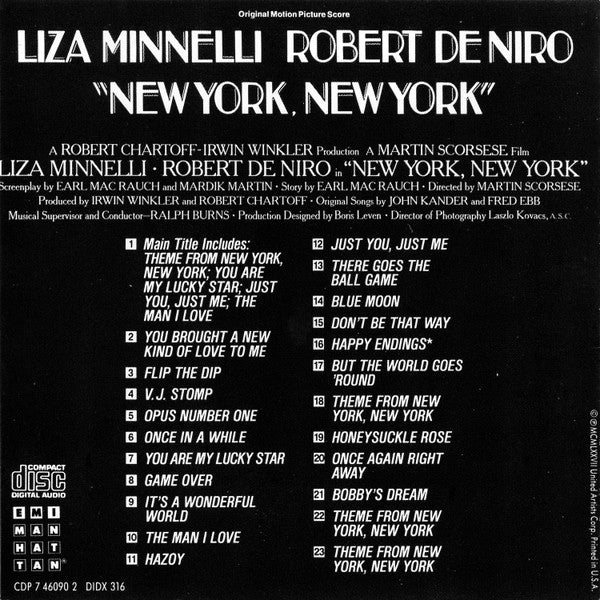 Liza Minnelli, Robert De Niro : New York, New York (Original Motion Picture Score) (CD, Album, RE)