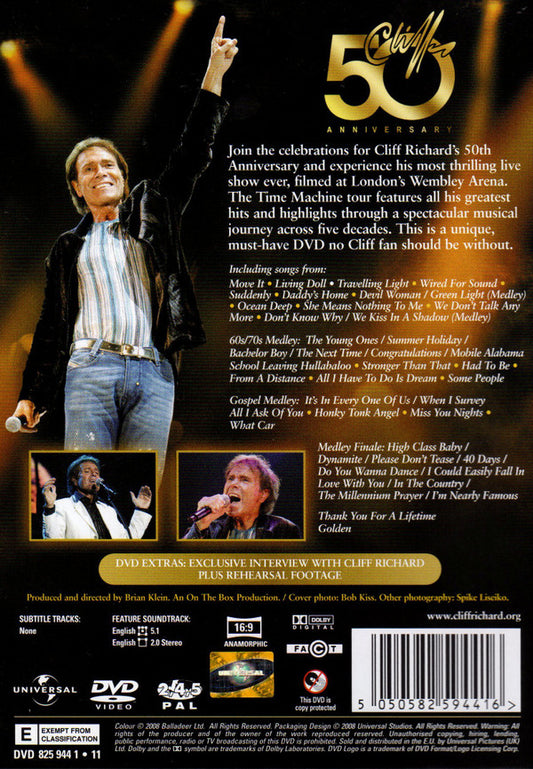 Cliff Richard : Time Machine Tour : 50th Anniversary Live (DVD-V, PAL, Reg)