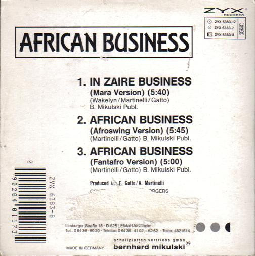 African Business : In Zaire Business (Mara Version) (CD, Single)