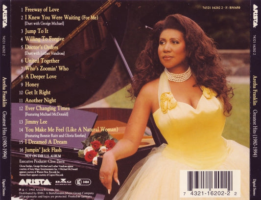 Aretha Franklin : Greatest Hits (1980-1994) (CD, Comp)