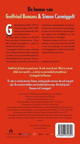 Simon Carmiggelt, Godfried Bomans : De Humor Van Godfried Bomans En Simon Carmiggelt (2xCD)
